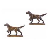 Pair of Bronze Figural Hunting Dog Bookends