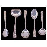 Stieff Rose Sterling Serving Spoons 5pc.