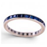 14k White Gold Chanel Ring w/ Sapphires