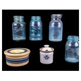 Ball Mason Jars and Vintage Crocks