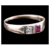 14k Yellow Gold Ring w/ Ruby & Diamond