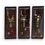 20th C Asian Hardstone Plaques (3)