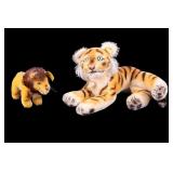 Vintage Steiff Leo Lion + Bengal Tiger Plush Toys