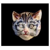 14k Gold Figural Cat Stick Pin w/ Diamonds
