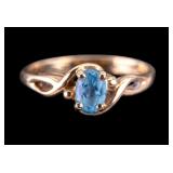 14K Gold Ring w/ Blue Stone
