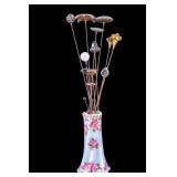 Antique Hat Pins and Porcelain Holder