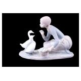 Lladro Figurine Girl Feeding Geese