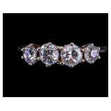 14k White Gold Diamond Ring w/ 4 Stones