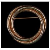 14k Gold Circle Pin / Brooch