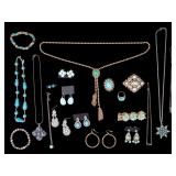 Vintage Faux Turquoise & Costume Jewelry
