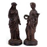 2 Bronzed Figural Statuettes