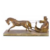 Bronze Figural Horse-Drawn Sleigh Sculpture