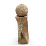 Sphere Form Water Fountain, Formed Concrete
