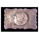 Frontier Buckles Sterling Silver Peace Dollar