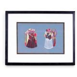 Chinese Opera Mask Paper Cut Outs, Framed