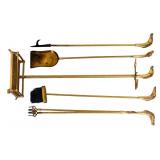 Brass Horse Head Fireplace Tool Set