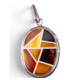 Vintage Amber Inlaid Pendant