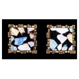 Opal Mosaic and Sterling Cufflinks