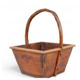 Antique Chinese Wood Rice Basket