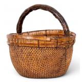 Antique Chinese Wicker Rice Basket