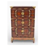 Antique Korean 4 Drawer 3 Door Chest on Frame