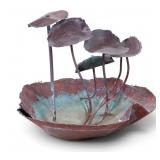 Artisan Copper Lily Pad Tabletop Fountain