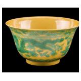 Chinese Yellow Ground Dragon Bowl, Xuantong Mark