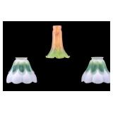 Figural Art Glass Lamp Shades (3)