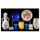 Brass, Porcelain, Glass Grouping