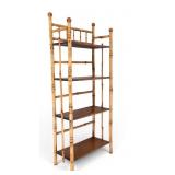 Antique Bamboo-Form Etagere Shelf