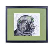 Deb Lentz Mixed Media Sea Lion Portrait