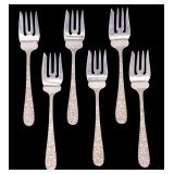 Stieff Rose Sterling Salad Forks 6pc.