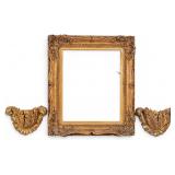 Antique Giltwood & Gesso Frame & Cast Wall Pockets