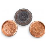 Vintage Embossed Persian Copper Chargers