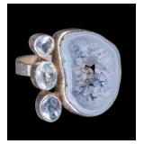Geode Sterling Silver Ring