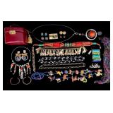 Jewelry Lot with Leather Travel Case