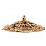 Larroux 19th C Figural Bronze Double Inkwell