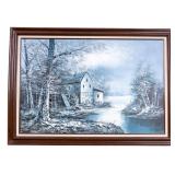 Landscape Oil on Canvas of Winter Landscape