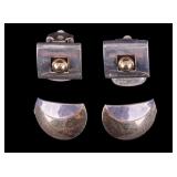 Ed Levin & Other Modernist 925 & 14K Clip Earrings