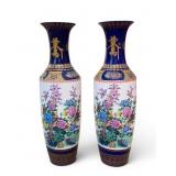 Pair of Palace-Sized Chinese Floor Vases