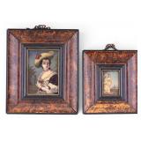 19th C Miniature Oil on Board Portraits