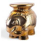 Indian Elephant Form Ceramic Garden Seat