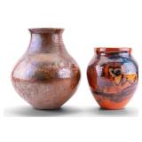 Two Signed Earthenware Pottery Vessels
