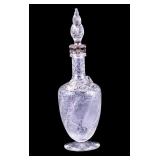Antique Floral Etched Glass Decanter