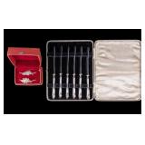 English 925 Butter Knives & Figural Napkin Rings