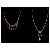 Sadie Green and Sterling Necklaces