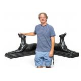 Pair of Thomasville Large-Scale Greyhound Statues