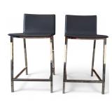 Leather and Chrome Bar Stools, C&B