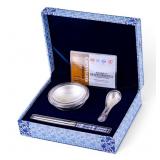 Chinese 999 Silver Rice Bowl Set
