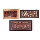 3 Chinese Carved Plaques